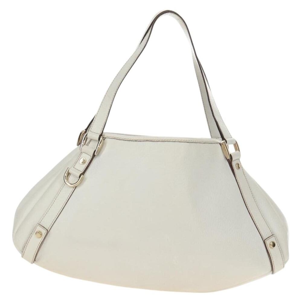 Gucci Leather Abbey Tote White